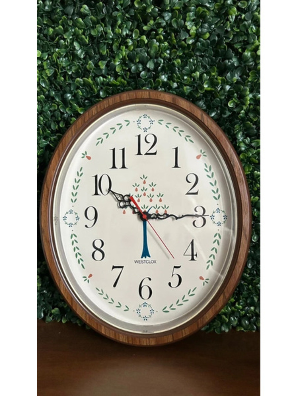 Vintage Faux Wood Wall Clock Cottagecore Rustic